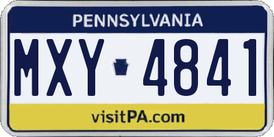 PA license plate MXY4841