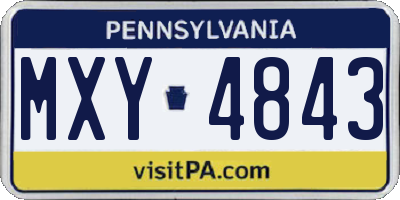PA license plate MXY4843