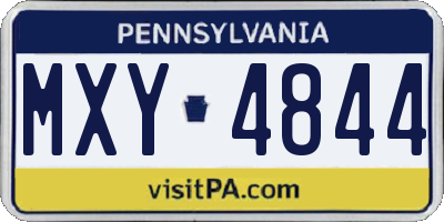 PA license plate MXY4844