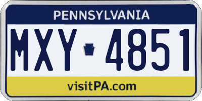 PA license plate MXY4851