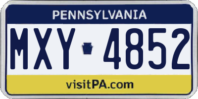 PA license plate MXY4852