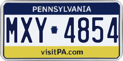 PA license plate MXY4854