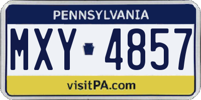 PA license plate MXY4857