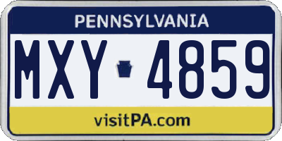 PA license plate MXY4859