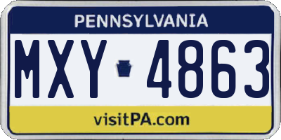 PA license plate MXY4863