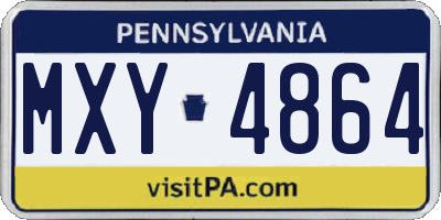 PA license plate MXY4864