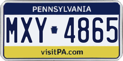 PA license plate MXY4865