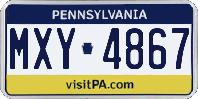 PA license plate MXY4867