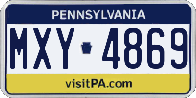 PA license plate MXY4869