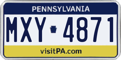 PA license plate MXY4871