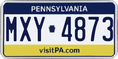 PA license plate MXY4873