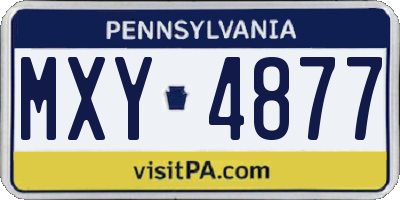 PA license plate MXY4877