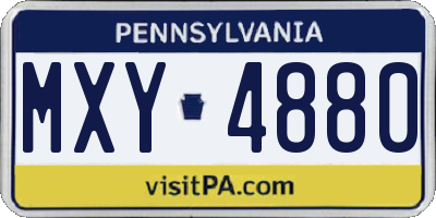 PA license plate MXY4880