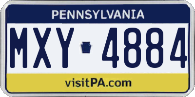 PA license plate MXY4884