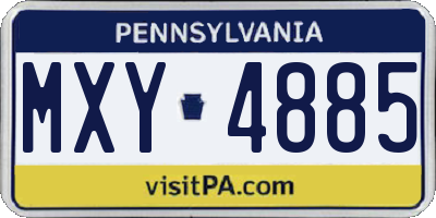 PA license plate MXY4885