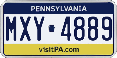 PA license plate MXY4889
