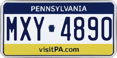 PA license plate MXY4890
