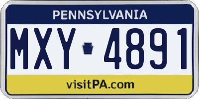 PA license plate MXY4891