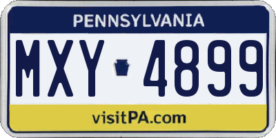 PA license plate MXY4899