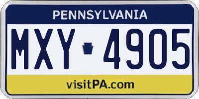 PA license plate MXY4905