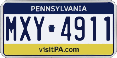PA license plate MXY4911