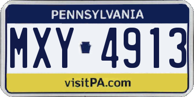 PA license plate MXY4913