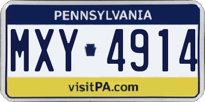 PA license plate MXY4914