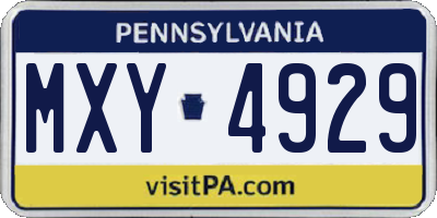 PA license plate MXY4929