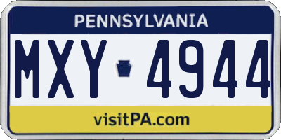 PA license plate MXY4944