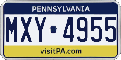 PA license plate MXY4955