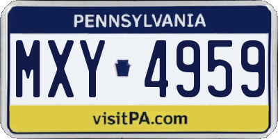 PA license plate MXY4959