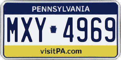 PA license plate MXY4969