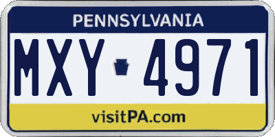PA license plate MXY4971
