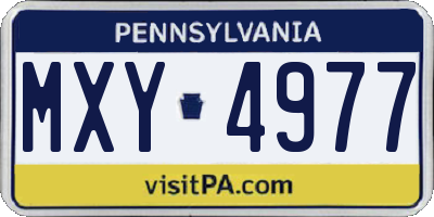 PA license plate MXY4977