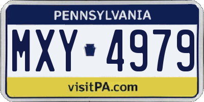 PA license plate MXY4979