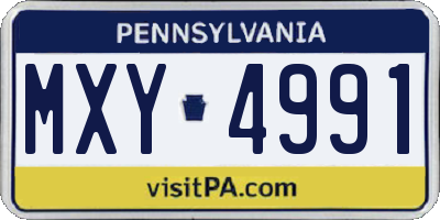 PA license plate MXY4991