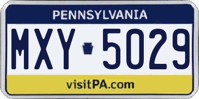 PA license plate MXY5029