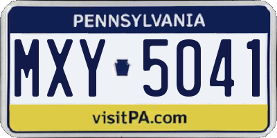 PA license plate MXY5041