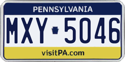 PA license plate MXY5046