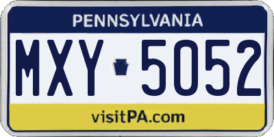 PA license plate MXY5052