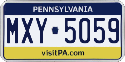 PA license plate MXY5059