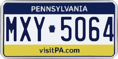 PA license plate MXY5064