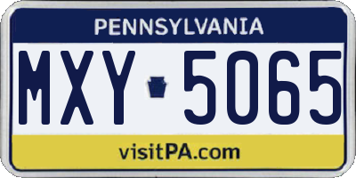 PA license plate MXY5065