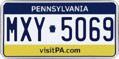 PA license plate MXY5069