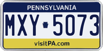 PA license plate MXY5073