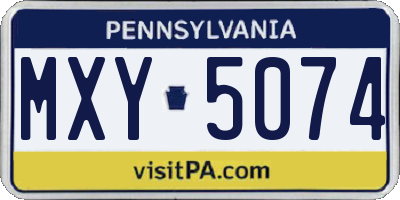 PA license plate MXY5074