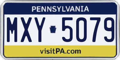 PA license plate MXY5079