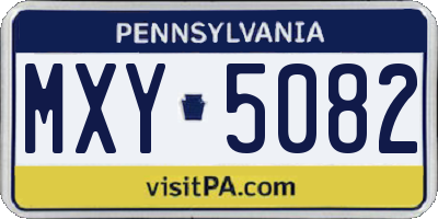 PA license plate MXY5082