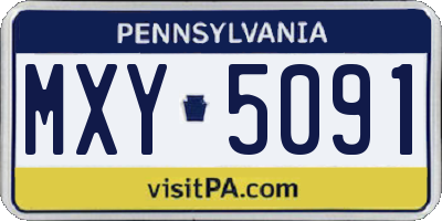 PA license plate MXY5091