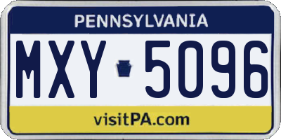 PA license plate MXY5096